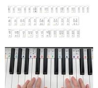 Piano Keyboard Stickers, Removable Piano Stickers, Piano Notes Overlay, 88-Key Full Size Reusable Keyboard Note Stickers No Need Stickers for Beginners(Rainbow Color)
