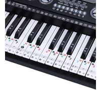 Piano Keyboard Stickers Set, 88/61/49/37 Transparent Removable Eco-friendly PVC for Beginners Students Kids