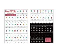 Piano Keyboard Stickers White and Black Keys Piano Notes Stickers for 37/49/54/61/88 Key Removable Keyboard Letters Colorful Large Transparent Sticker for Kids and Beginners