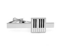 Piano Keyboard Tie Bar for Men - Onyx Art TB64 Premium Piano Keyboard Tie Clip, Metal Necktie Bar for Pianists, Musicians, Music Teachers & Business Wear