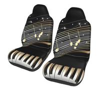Piano Keys 2 Pcs Car Seat Cover Sets Music Note Universal Fit Front Seat Protectors for Most Cars and SUVs, Easy Install