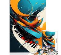 Piano Keys Abstract Art Jigsaw Puzzles for Adults1000 Piece Strengthen Mental Endurance And Stamina Calm Stress Free Playtime (50X75cm)