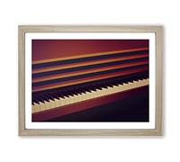 Piano Keys Art H1022 Framed Print for Living Room Bedroom Home Office Décor, Wall Art Picture Ready to Hang, Oak A4 Frame (34 x 25 cm)