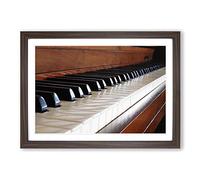 Piano Keys Framed Print | A2 Walnut Framed Wall Art | Ready to Hang | Modern Music Picture | Living Room Bedroom Lounge Office