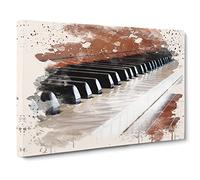 Piano Keys Modern FC Canvas Wall Art Print Ready to Hang, Framed Picture for Living Room Bedroom Home Office Décor, 30x20 Inch (76x50 cm)