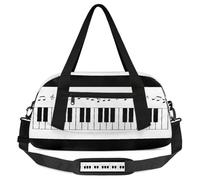 Piano Keys Music Kids Overnight Duffle Bags Boys Girls Teen Sports Gym Bag for Weekender Travel Gymnastics Dance Ballet
