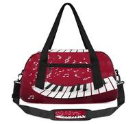 Piano Keys Music Notes Kids Overnight Duffle Bags Boys Girls Teen Sports Gym Bag for Weekender Travel Gymnastics Dance Ballet
