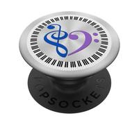 Piano Keys Musical Bass Clef Sapphire Blue & Amethyst Purple PopSockets Adhesive PopGrip