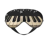 Piano Keys with Musical Note Printing Sleep Mask for Women Men Double-Sided Print Soft Silk Eye Masks Eye Sleep Shade Cover