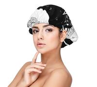 Piano Keys With Musical Notes,Adjustable Silk Hair Wrap Adult's Satin Sleeping Cap Hair Women's Elastic Sleep Bonnet