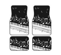 Piano Keys With Musical Notes Car Foot Mat Set Of 4 Pieces Floor Mat Carpet Fit For Cars Trucks Vans Sedans And Suvs