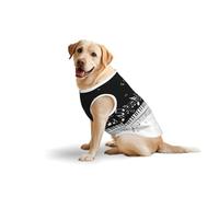 Piano Keys With Musical Notes Casual Stretch Pet Vest T-Shirts, Comfort Cotton Dog Sweatshirt Sweater Vest For Large Dogs (3xl-5xl)