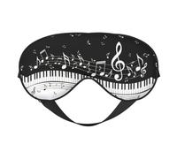Piano Keys with Musical Notes Double Sided Sleep Mask Soft Comfortable Light Blocking Eye Cover for Night Rest