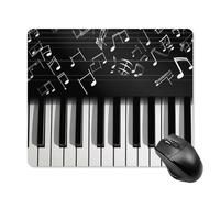 Piano Keys with Musical Notes Mouse Pad Square Gaming Mousepad Ultra Thin, Smooth Surface & Non-Slip Rubber Base Waterproof Comfortable Mouse Mat for Computers Laptop 18 * 22cm