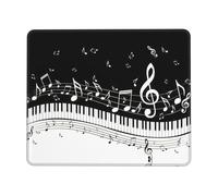 Piano Keys with Musical Notes Non-Slip Rubber Base Mouse Pad with Lock Edge, Large Extended Desk Mat for Enhanced Game Work