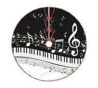 Piano Keys With Musical Notes Print Christmas Tree Skirt,Holiday Decoration,Suitable For Traditional Farmhouse Christmas Tree Mat