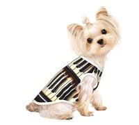 Piano Keys with Musical Notes Print Dog Lightweight Shirt,Summer Cool Breathable Dog t Shirts,Pet Sleeveless Stretchy Clothes