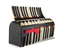 Piano Keys with Musical Notes Print Reusable Waterproof Mailbox Cover Magnetic for Unique Easy toIdentify Mailboxes