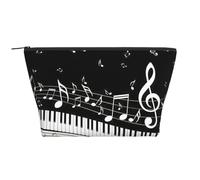 Piano Keys with Musical Notes Print Women's Makeup Bag Daily Commute Cosmetics Storage Pouch Beach Travel Fashion Toothbrush Bag