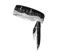Piano Keys with Musical Notes Printed fitness headband, perfect for running, fitness and other sports adjustable headband,