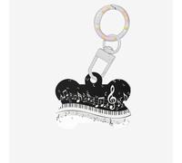 Piano Keys with Musical Notes Printing Dog Tag Bone Shaped Double Sided Pattern Dog Id Tags Bone Shaped Pet Name Tags Dog Collar Tags