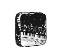Piano Keys with Musical Notes, Sanitary Pad Storage Bag, Pad Holder Bag with Zipper, Change Purse