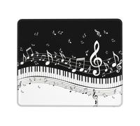 Piano Keys with Musical Notes Thick Comfort Mouse Pad with Lock Edge Design, Large Non-Slip Rubber Base Desk Mat for Office