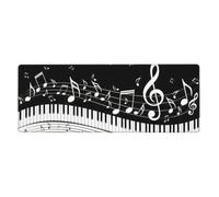 Piano Keys with Musical Notes Washable Keyboard Mat Oversized Desk Pad for Easy Cleaning and Enhanced Workspace