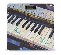 Piano Keys with Note Patterns Bathroom Scale with Sturdy Tempered Glass Digital Weight Scales for People Clear LED Backlight Display Personalized Digital Scale for Body Weight 400lb-