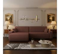 Piano L Maxi Ribbed Corduroy Corner Sofa Bed Universal Lr Poso Cord Fabric With Storage Sleeping Function Brown
