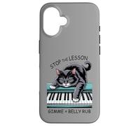 Piano Lesson Cat Classic Music Kitten Belly Rub Pianist Case for iPhone 16