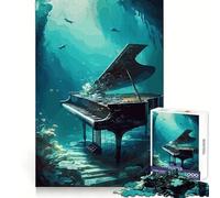 Piano Lost Underwater 1000 Pieces Jigsaw Puzzles for Adults Memory Boost Home Pastime Image Assembly Wall Art Decor (50x75cm)