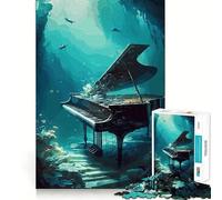 Piano Lost Underwater Jigsaw Puzzles 1000 Piece for Teenagers Mental Logic Toy Calm Escape Fine Edge Art Collectible (38x52cm)