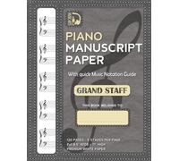 Piano Manuscript Paper with quick Music Guide Grand Staff