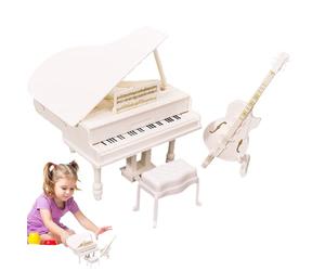 Piano Model - PP, As Shown Mini Piano Decorative Display Realistic Detail | Lightweight Safe Miniature Musical Ornament, Mini For Desk Decor, Display Cabinets, Children’s Rooms, Toy Areas