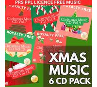 Piano Music CD Christmas Bundle, Vols 7 to 12 on 6 Discs - Royalty Free, PRS PPL Licence Free for Hotels and Salons