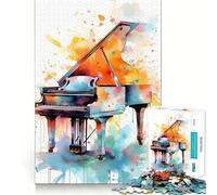 Piano Music Jigsaw Puzzle 1000 Piece for Teenagers Logic Train Toy Light Relax Smooth Cut Wall Art Decor (38x52cm)