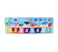 Piano Music Mat Children Cartoon Cute Marine Animal Pattern Keyboard Music Dance Mat Adjustable Volume Recording Pause Functions for Kids Toddlers Birthday Gift Polyester Fiber