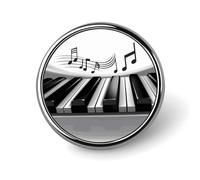 Piano Music Symbol Badges Circle with Button Design, Personalized Picture Pin Brooches, Round Badge Holders for Decorate Hat Shirt Clothing Bag Accessories