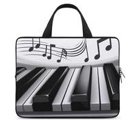 Piano Music Symbol Laptop Sleeve Ultra-Thin, Lightweight & Waterproof 10inch Laptop Bags, Durable Neoprene Material, Portable Protective Computer Bag with Hand Strap