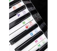 Piano Notes Guide for Beginner, Removable Piano Keyboard Note Labels for Learning, 61-Key standard full-size, Made of Silicone Rubber, No Need Stickers, Reusable and Comes with Box(Colorful)
