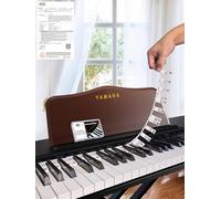 Piano Notes Guide for Beginner, Removable Piano Keyboard Note Labels for Learning, 61-Key standard full-size, Made of Silicone Rubber, No Need Stickers, Reusable and Comes with Box(Black-N)