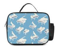 Piano Pattern Lunch Box Insulated for Work Picnic | Reusable Lunch Bag Cooler Lunchbox with Handles for Men Women Outdoor
