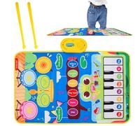 Piano Play Mat for Baby | Jazz Drum Piano Educational Toy | Non-Slip Foldable Musical Pad with Multiple Accompaniments Light Effects and Sound Functions Early Learning Parent Child Interacti