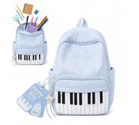 Piano Polka Dot Backpack, Cute Nylon Backpack, Novelty Playful Bookpack For Campus Commute,Work,Travel (Blue)