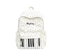 Piano Print Backpack Large Capacity Piano Print Aesthetic Schoolbag