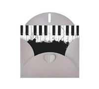 Piano Print Shimmer Blank Greeting Cards with Envelopes, Elegant DIY Invitations,Thank You Notes