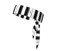 Piano Print Tennis Tie Headband Hair Band Unisex Sport Head Tie for Basketball,Running,Karate