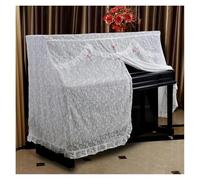 Piano Protective Cover for Grand Piano - Lace Ruffle Design - Multicoloured - With Piano Bench Cover - Robust Fabric Case in Various Sizes (Blanc, Standard Piano + Single Stool Cover)
