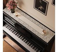 Piano Runner 25 30CM PVC Leather Piano Runner Mat, Water Proof & Scratchpright Pianos Top Pad With Non-Slip Backing, Customizable Size Upright Pianos Protection Mat(Style-1,25x100cm)